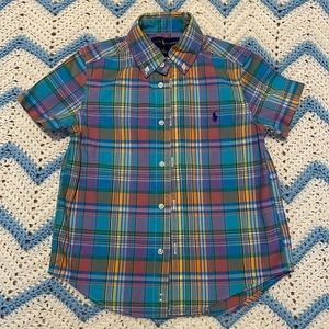 Boys short sleeve Polo Ralph Lauren button down shirt.